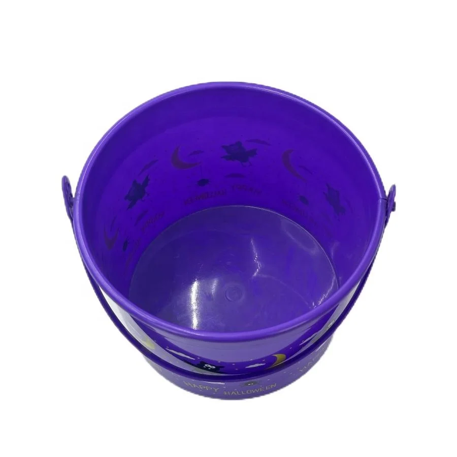New Design Novelty Plastic Halloween Candy Witch Purple Bucket Cauldron with Lowest Price for Candy