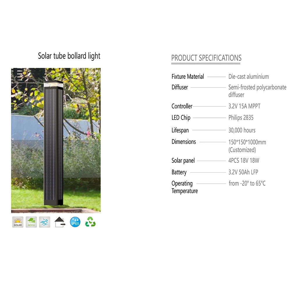 Customized appearance outdoor solar IP65 waterproof lawn lamp hotel villa landscape column garden LED lamp column