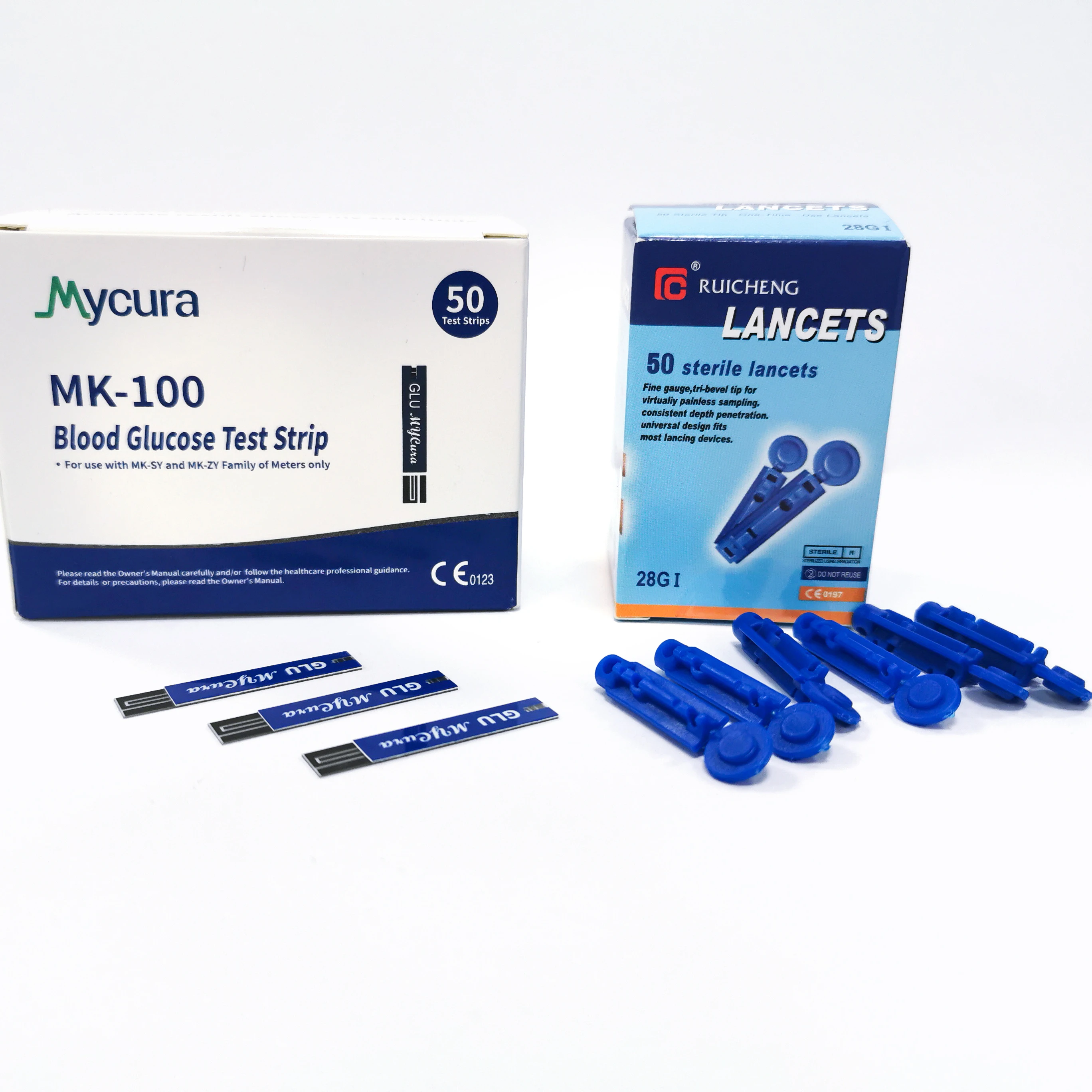 
50 strips of Digital Mycura Blood glucose monitor/diabetes test meter 