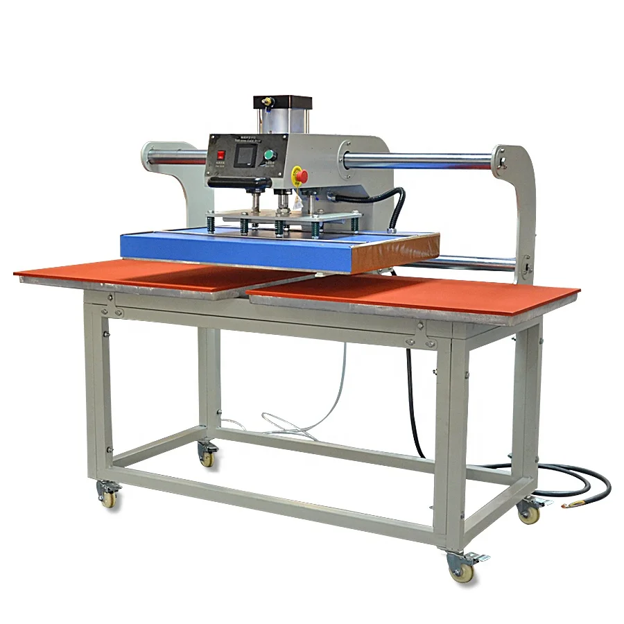 Dual station cut sheet color digital printing production reflective press sports hoodies 3d film heat transfer machine