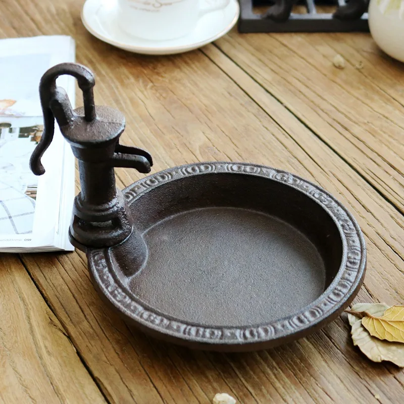 European style cast iron handicraft water press decorative plate bird food tray storage tray home decoration ornaments