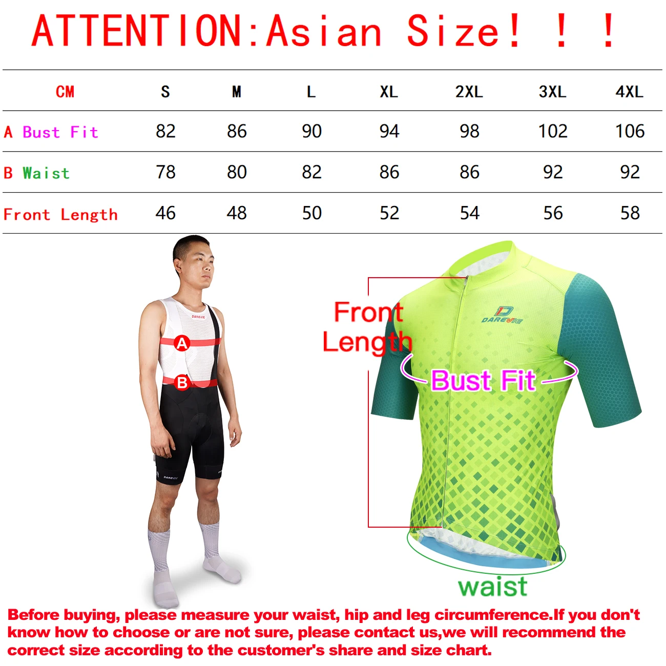 Darevie Custom Logo Cycling Clothing Green Breathable City Road Bike Pro Cycle Jersey With Pattern