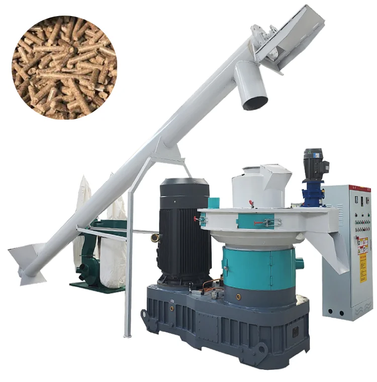 Black walnut wood shavings 110kw used in fertilizer plants ring die sawdust granulator pelletizer