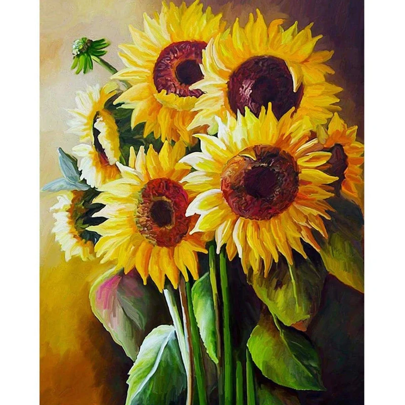 DIY 5D Diamond Painting Kits Round or Square Full Drill Rhinestone Painting Sunflower Diamond Pictures for Wall Decoration
