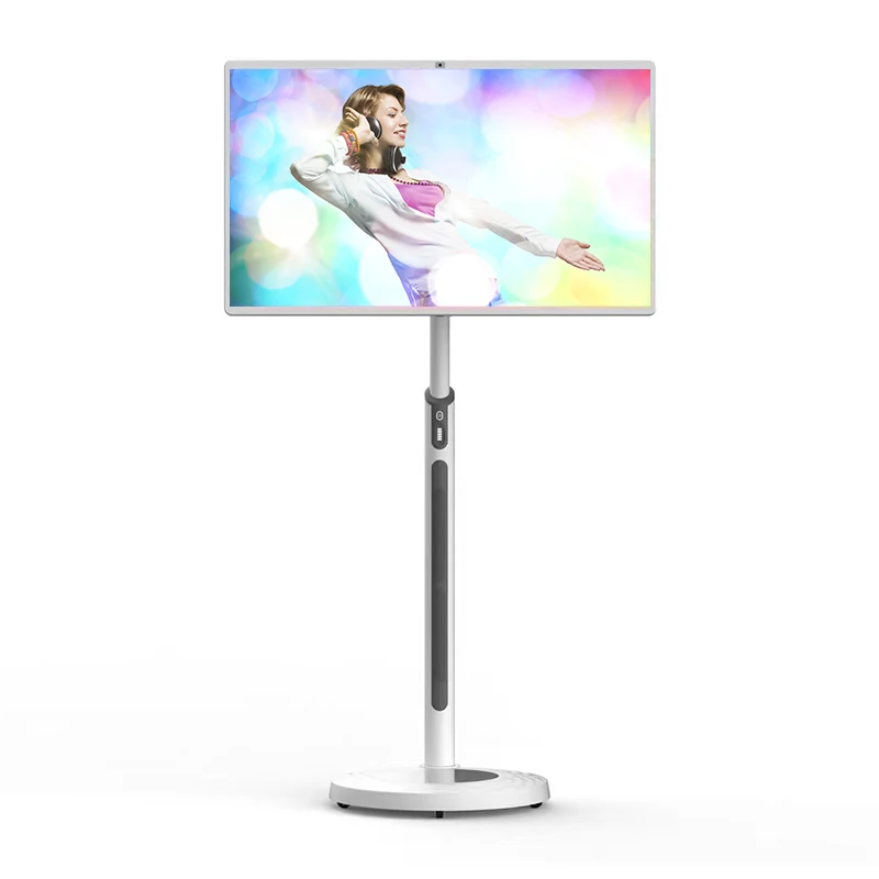 32-inch white HUARONG Brand  indoor portable mobile touch display  sports fitness screen video wall advertising display