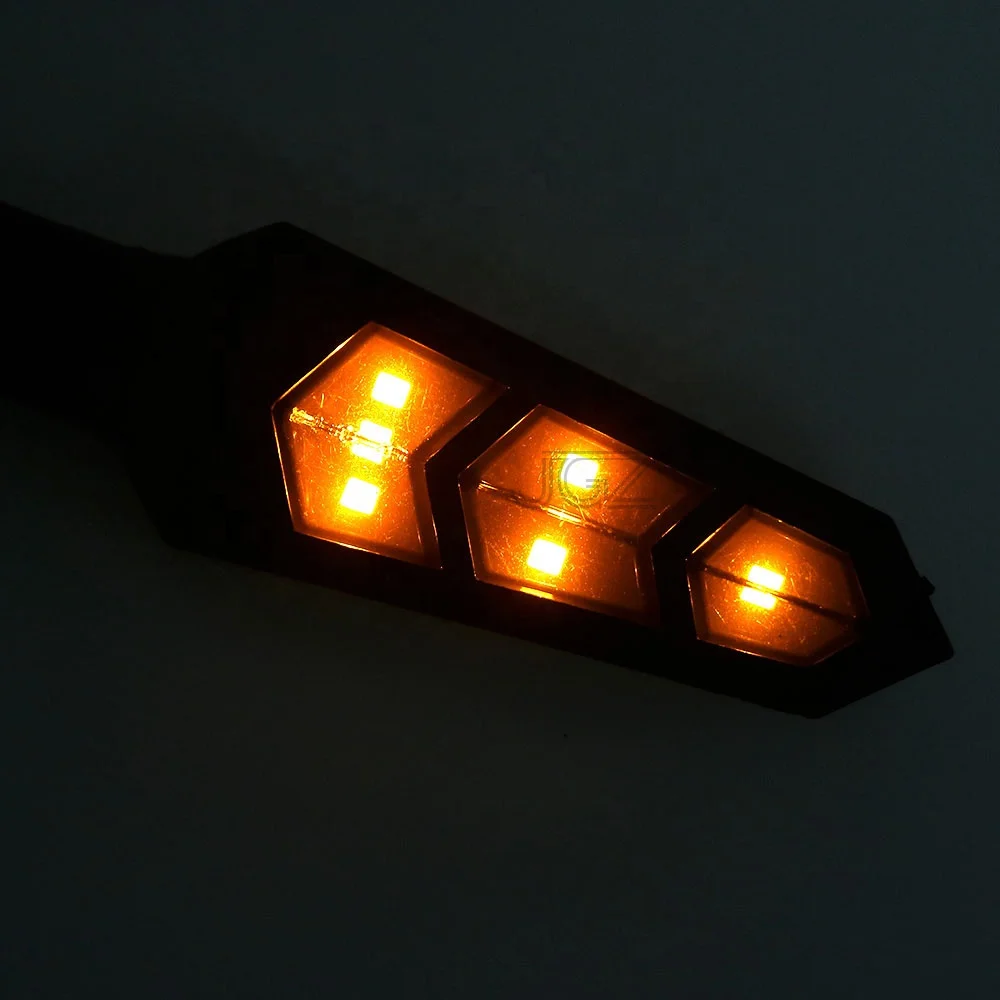 Universal 12V Motorcycle LED Turn Signal Lights Flexible Indicators Amber Blinker Lamps for Kawasaki KTM Ducati Honda Yamaha