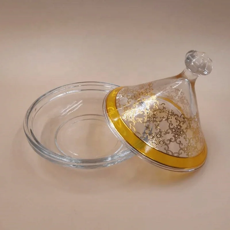 Arabic Style Glass Butter Dish sauce dish with Lid  from Anhui Factory
