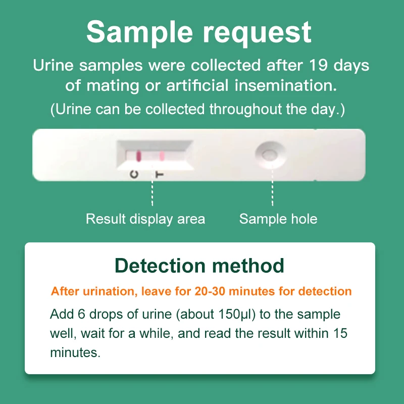 Pig  pregnancy test strip accurate 28-day pregnancy rapid test kit support sample animal livestock equipment veterinary medicine