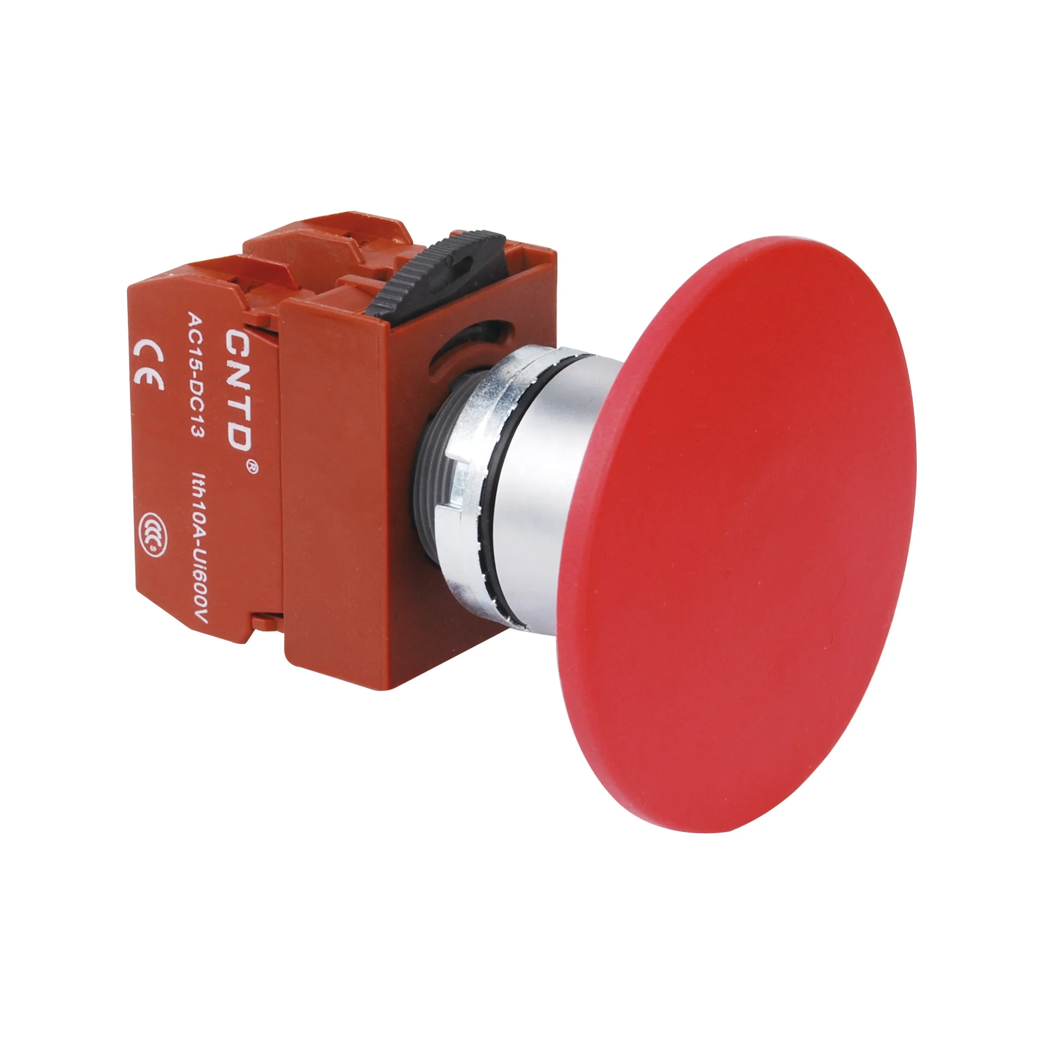 CNTD High Quality Self-resetting Type 10A 600V Emergency Stop Button C2PNR6 Mini Round Pushbutton Switch