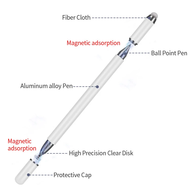 Custom Logo Capacitive Touch Screen Stylus Pen Mesh Disc Smart Pens