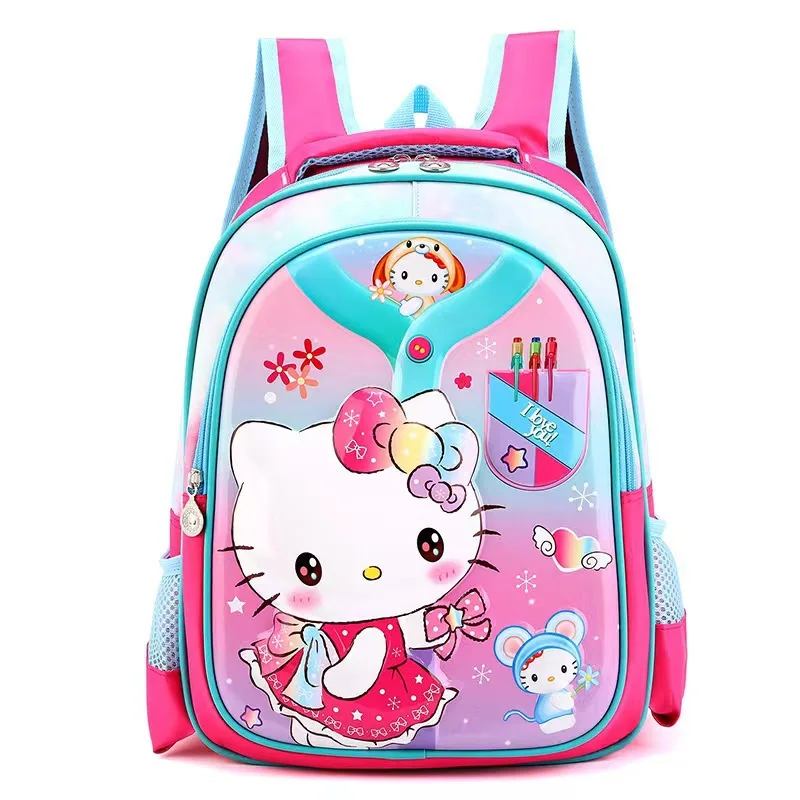 New Hot 14-inch Cartoon 3D Hardshell Sanrios Kitty Cat Schoolbag Super Heroes Boys And Girls Student Backpack For Grade 1-2 Kids