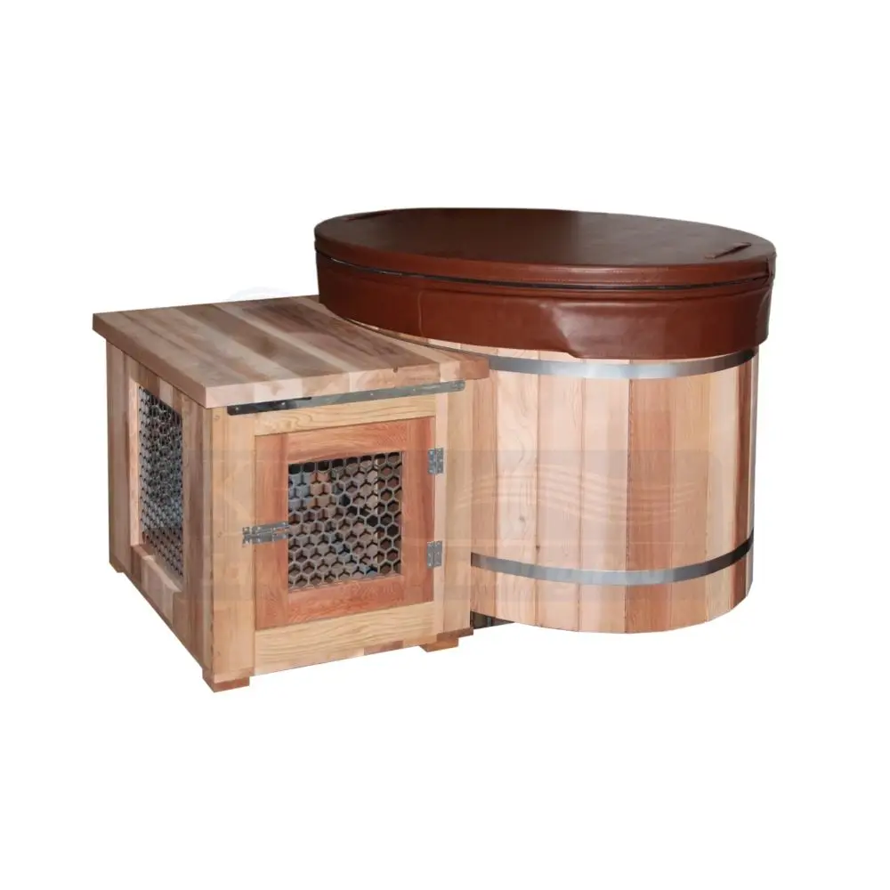 Outdoor Wood Cold Plunge Tub Wi-Fi control New Design Red Cedar Wood ice bath Tub Cooling Unit Ice Bath Tub Chiller For Athletes