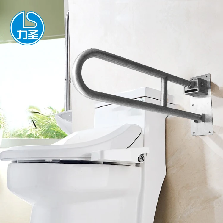 Lisheng Wall Mount Stainless Steel Grab Bar Safety Grab Bars For Disabled Bathroom Toilet Handicap Folding Grab Bar