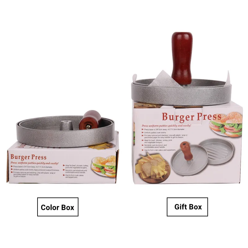 Burger Press of cast Aluminum Burger Maker Hamburger Press Set for Delicious Hamburgers, Patties, BBQ