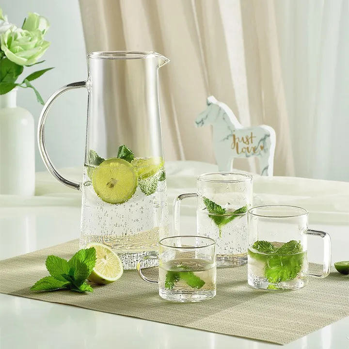 Green Apple Modern Designed Cheap Tea Coffee Luxury Juice Teapot Dining Table Glass Set