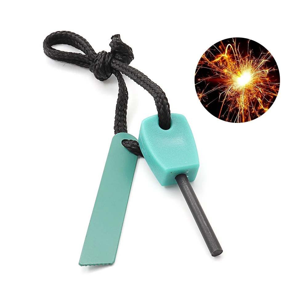 Outdoor Camping Striker Fire Starter Magnesium Ferro Rod Flint Stone Survival Tool Kit