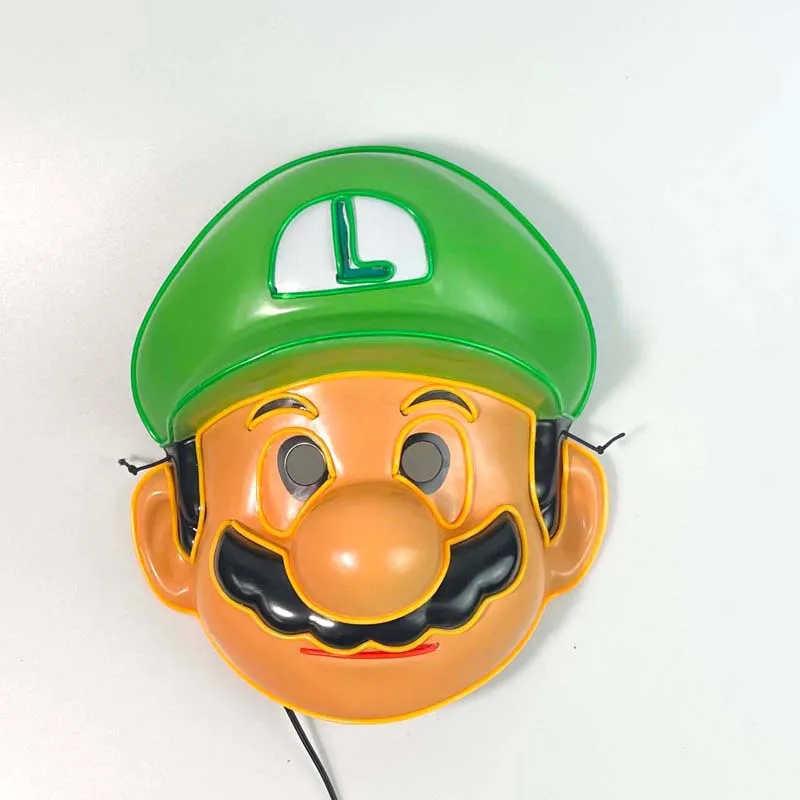 Customized Led Cold Light Luminous Mario Super Mario Masks Cartoon Game Anime Masquerade Party Event
