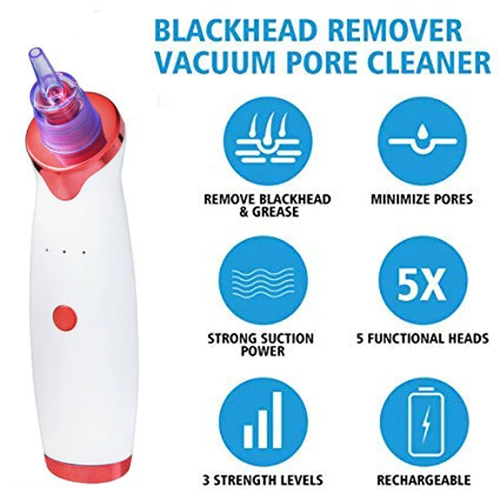 pore cleaner vacuum,extractor black head remover tool, portable facial cleaner pore vacuum blackhead remover vacuum 3 adjustable