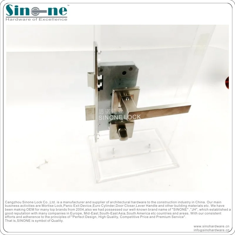 Door Lever Handle on Square Rose Stainless Steel 304/ For Internal External Door Mortise Lock/ EN1906 door handle