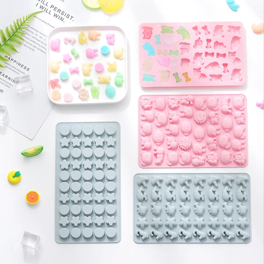 Creative Cartoon Shape Silicone Gummy Molds DIY Nonstick Mini Baking Mould For Chocolate Hard Candy Sweet Jelly Fondant