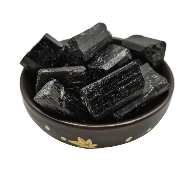 Высокочистый черный кристалл с дальним инфракрасным турмалином грубый для украшения