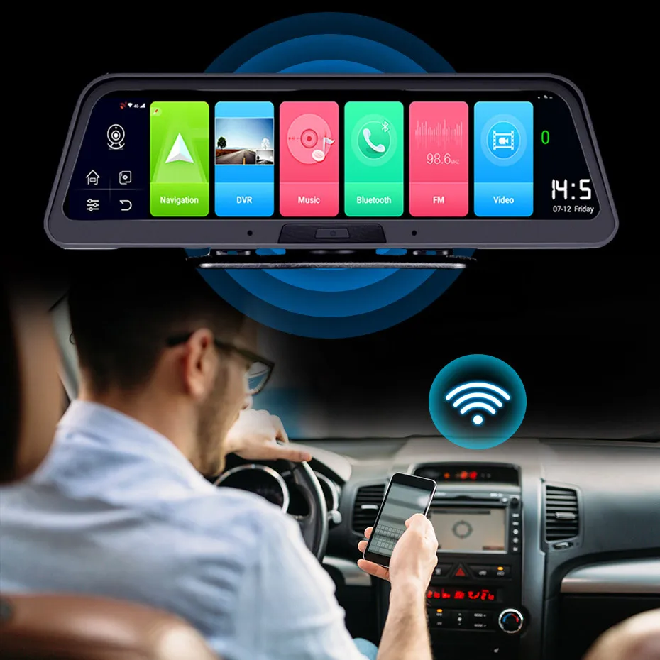 FHD 1080P Dual Lens 4G Android 8.1 ADAS Auto Video Recorder GPS Navigation Night Vision Car DVR Camera Parking Surveillance