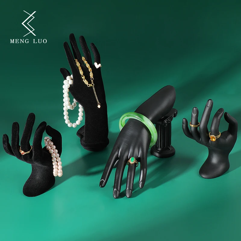 New Black Shaped Resin Mannequin Hand Model Ring Holder For Ring Bracelet Bangle Necklace Display Stand