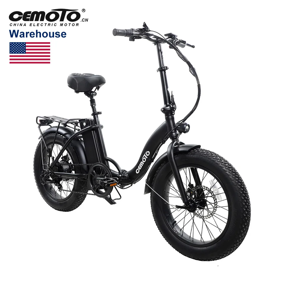 Cemoto Produces High Power 48V 500W 1000W Dual Battery Electric Bike Fat Tire 20 Inch Fat Tire Foldable Bicycle Electric