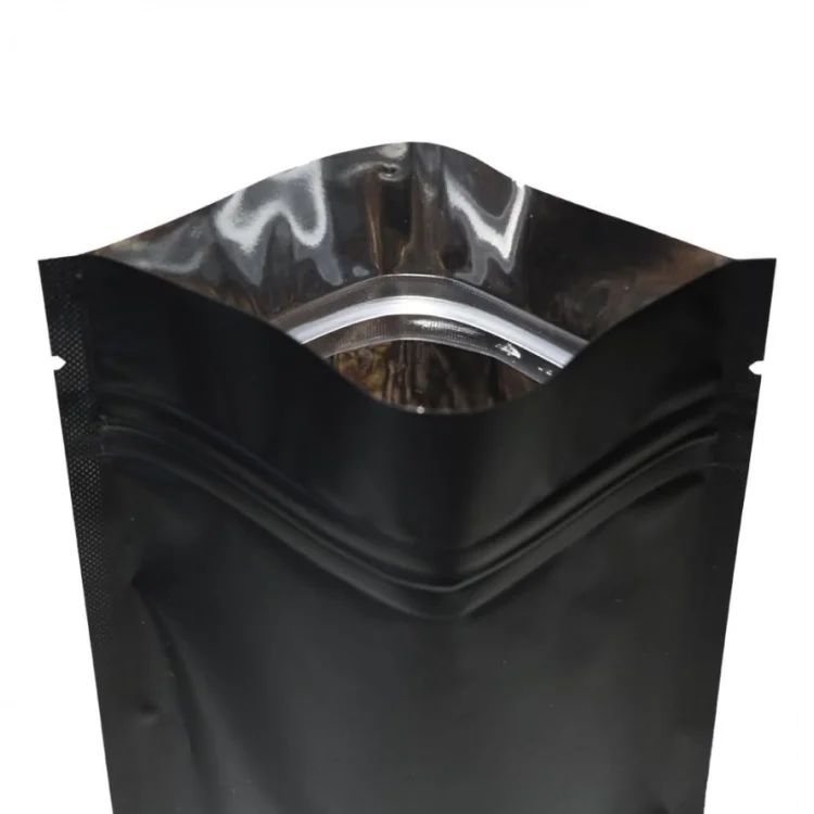 Resealable Matte Black Mylar Stand Up Bags Smell Proof Aluminum Foil Zip Lock Bag Pouch Doypack For Food Packaging