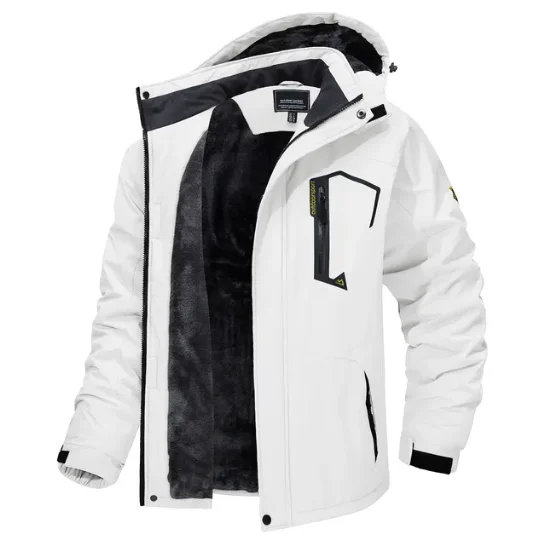 Wind Breaker Jacket Fleece Lining Mountain Jackets,Mens Hiking&Outdoor Removable Hooded Coats Ski Snowboard Parka Winter Outwear
