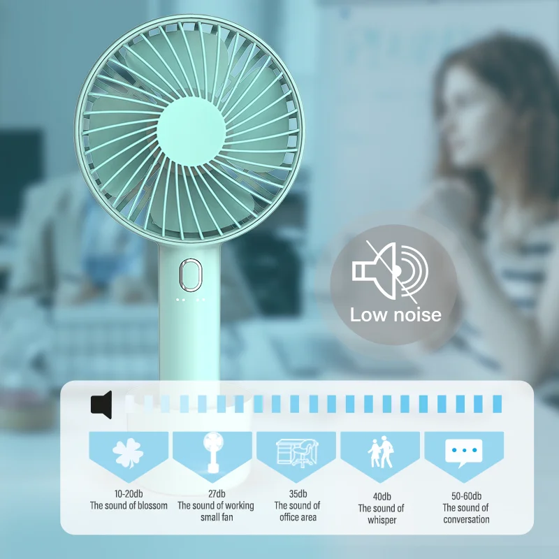 Durable Using Pocket Rechargeable Mini Usb Portable hand cordless small fan 4 Inch Handheld  Fan With Seat