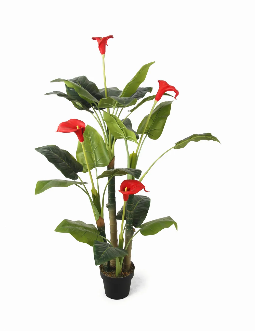 Искусственные растения 150 см, 22 листья в горшке, изумрудное дерево, украшение для дома, настоящие на ощупь зеленые растения, пластиковый бонсай, искусственное дерево