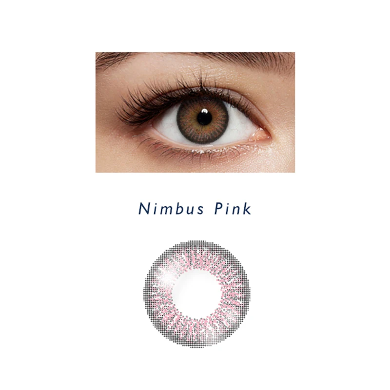 Elliecoo Nimbus Pink fashion eye contact lenses for dark eyes