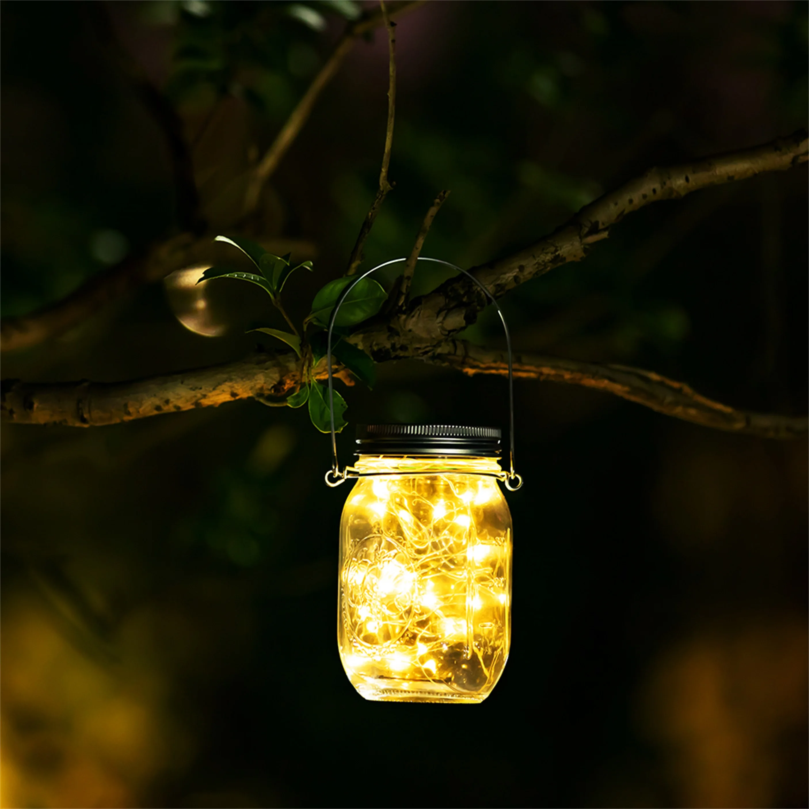 Outdoor Waterproof Solar Mason Jar Lid Copper Wire Light 20LED light