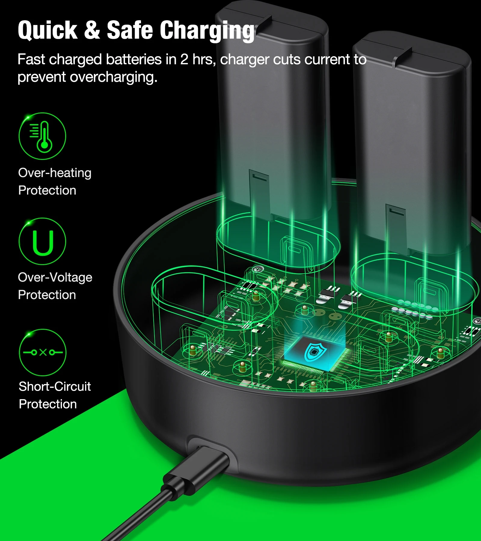BEBONCOOL 4X1200 mAh for Xbox Series Wireless Gamepads Rechargeable Battery Pack for Xbox One/Xbox One X/Xbox One S Controller
