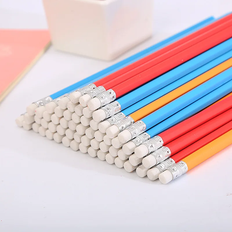 New  Wood Pencil HB Refill 7' Student Pencils  With Erasers Can Be Customized Logo And Colors