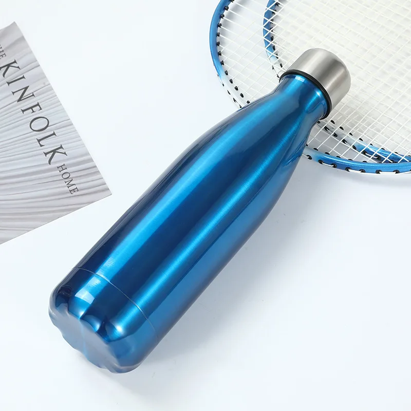 Wholesale Bulk Sublimation Thermoses Glossy Paint Coating 500ml Stainless Steel Cola Shaped Water Bottle Coffee Mug Tumbler Cup