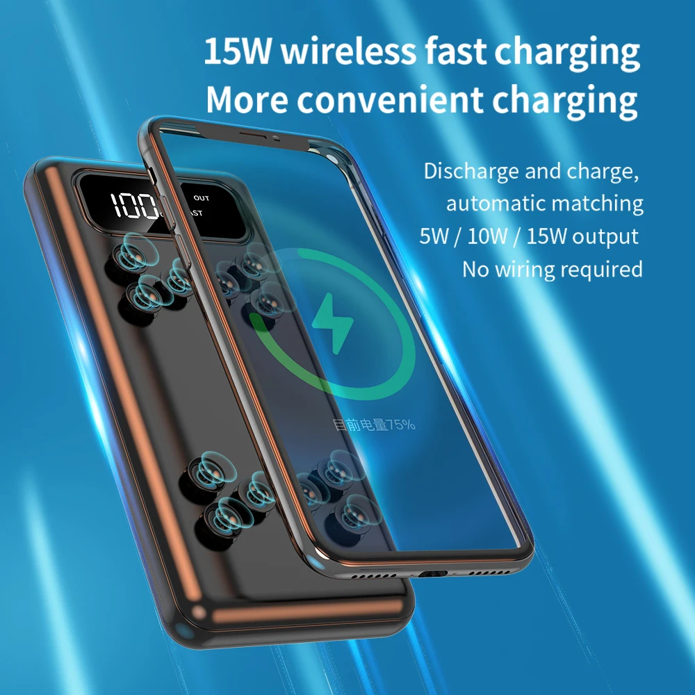 Fast Charge Power Bank 15W Wireless Powerbanks 10000 mAh Mobile Power Supply 10000mAh Wireless Power Bank from Besiter factory
