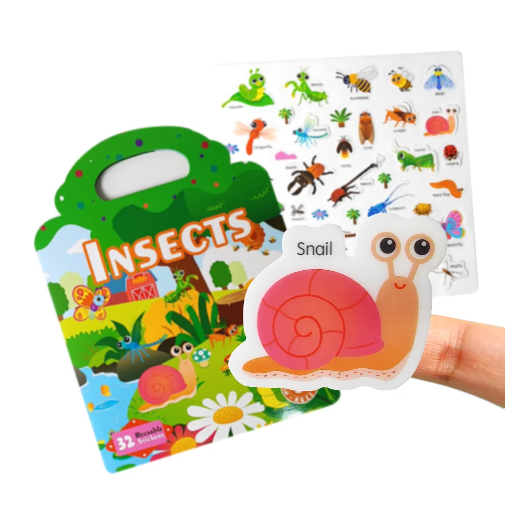 OEM Wholesale TPE Reusable Sticker Books Learning Toys Cute 3d Anime Stickers Waterproof Jelly Stickers For Kids