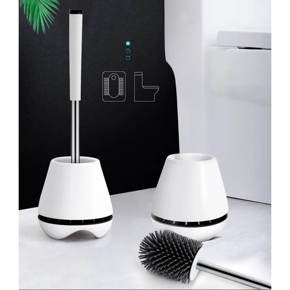 Household Modern Cleaning Tools Toilet Bowl Brush with High Quality Steel TPR Soft Bristle Bathroom Cleaning Tool Brush