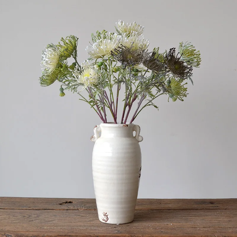 YOPIN-3539 3 Heads Artificial Chrysanthemum Flower For Home Garden Decor Artificial Plastic Chrysanthemum