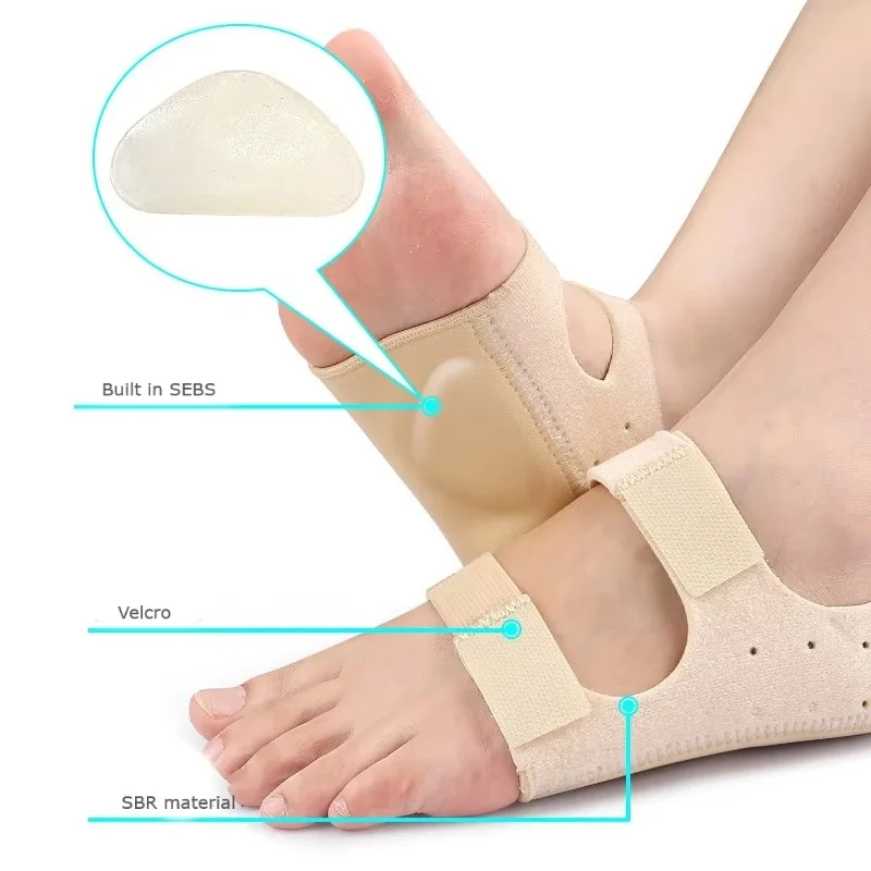 Wholesale Cheap Price New 2-In-1 Velcro Heel Arch Cover Flat Foot Support Foot Pad Soft Shock Absorbing Foot Guards