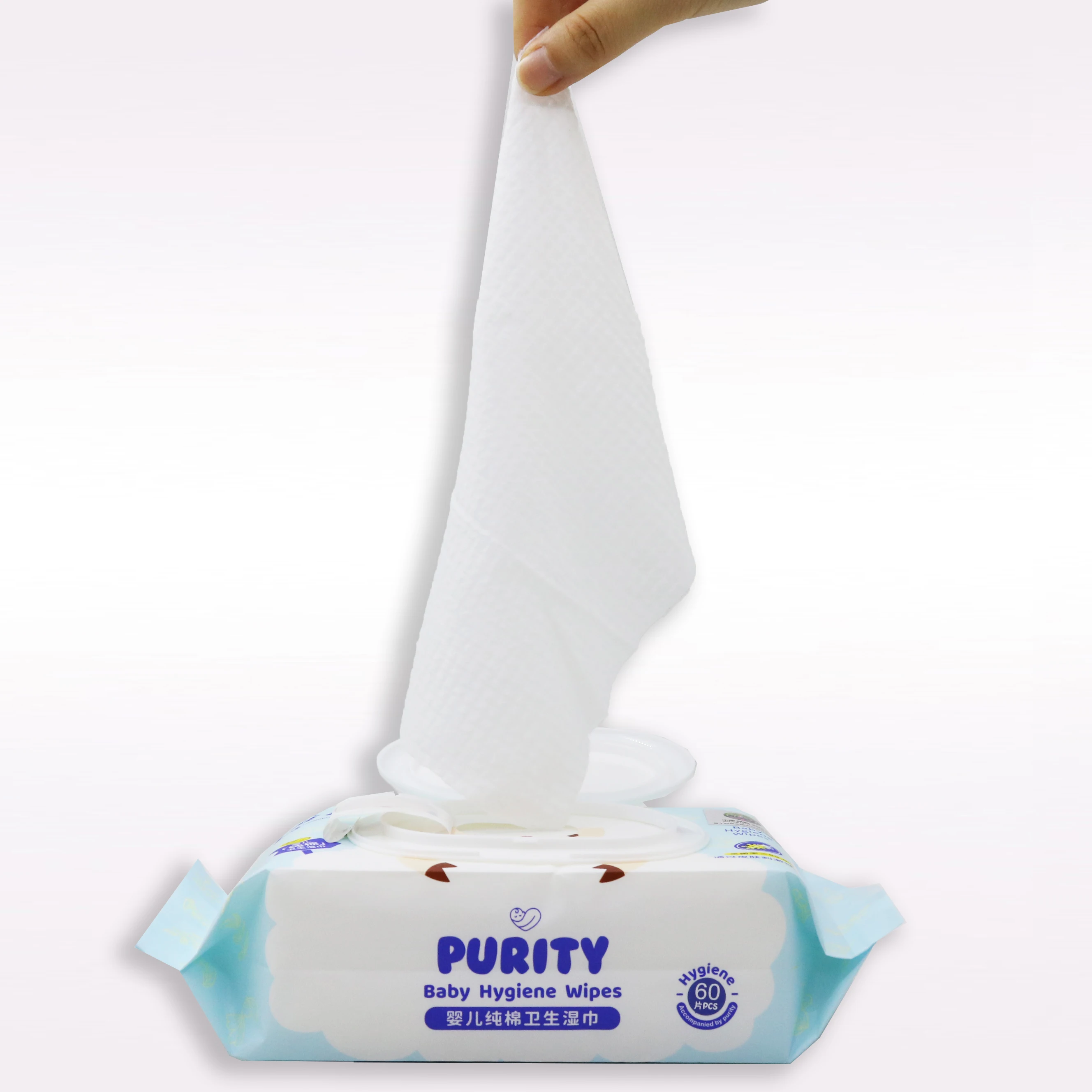 OEM Wholesale Wet Wipes Organic Bamboo Baby Sanitary Wet Wipes Pure Cotton Soften Baby Wipes 80pcs/bag
