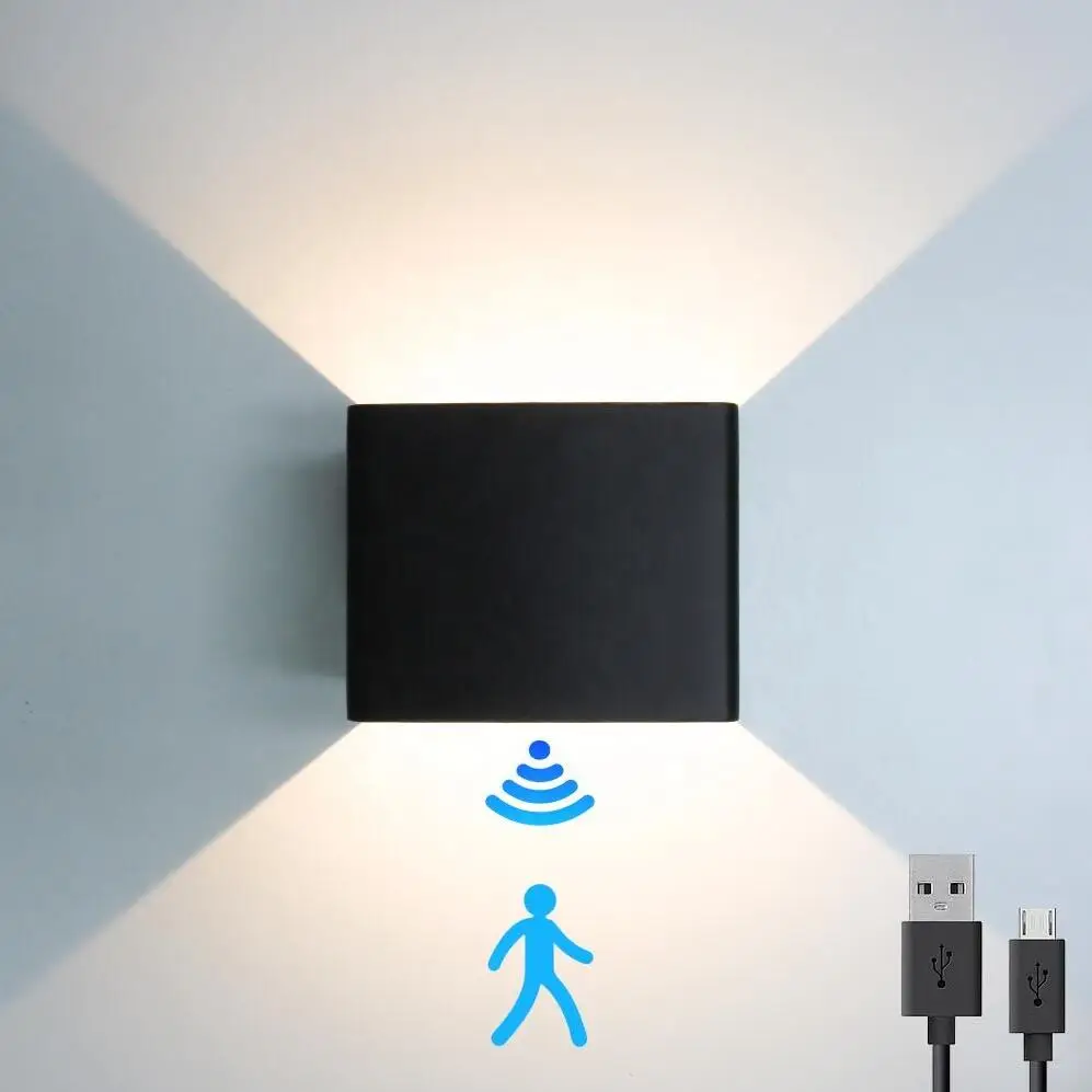 Настенные лампы с питанием от батареи переключателем USB зарядка настенные бра портативный магнитный беспроводной свет настенный светильник ночник