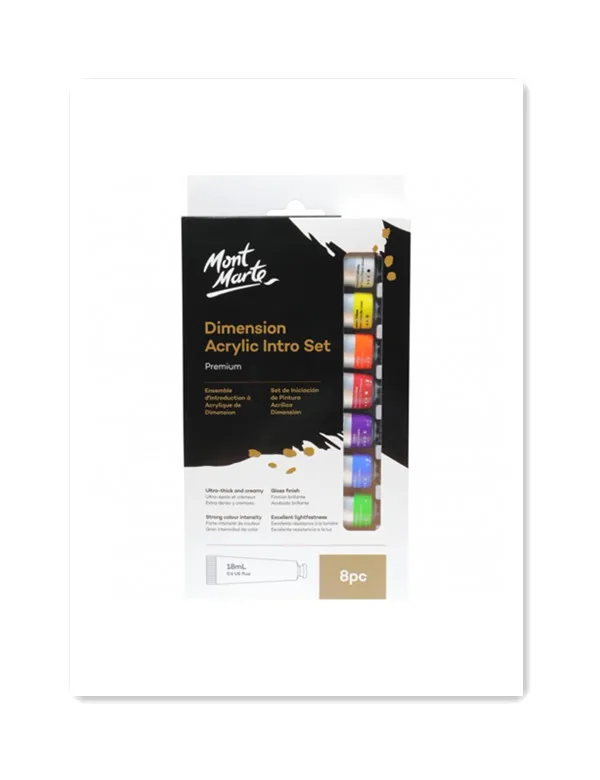 
Mont Marte 3d acrylic paint Set 8pce x 18ml 