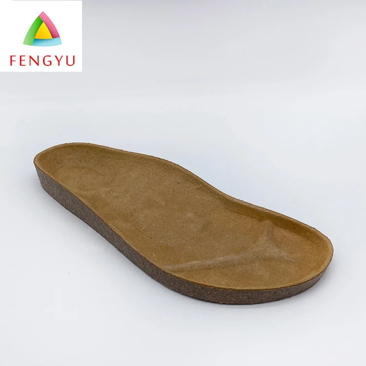 Unisex Wooden Arch Support Sweat Absorb Rubber Cork Material Outsole Leather Cork Sandal Mid Sole