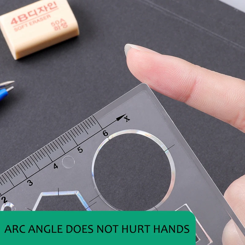 Многофункциональная Геометрическая функция графическая обучающая линейка для быстрого рисования гибкая