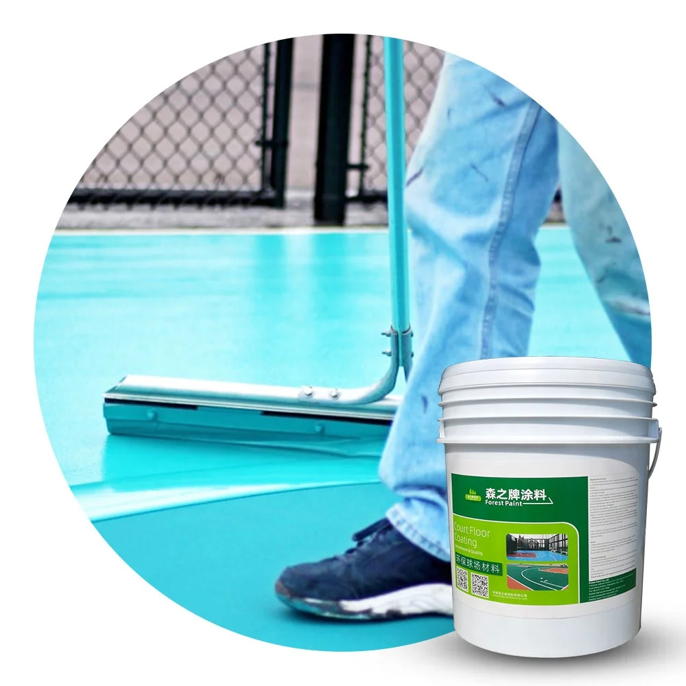Factory direct sale waterproofing sports ground acrylic floor paint anti slip waterborne tennis court flooring paint