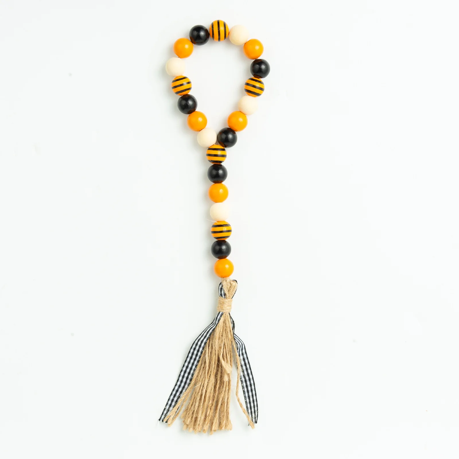Halloween Wood  Beads For Garland Keychain Lanyard Macrame Decor Natural Color Beaded