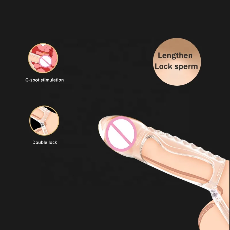 Взрослые мужские удлиненные смелые пенис прозрачные силиконовые Кристальные секс-игрушки Мастурбация Задержка Блокировка эссенция презерватив